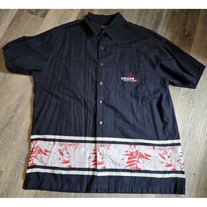 Chaps Ralph Lauren navy blue Floral Hawaiian Shirt‎ Men's size XL
